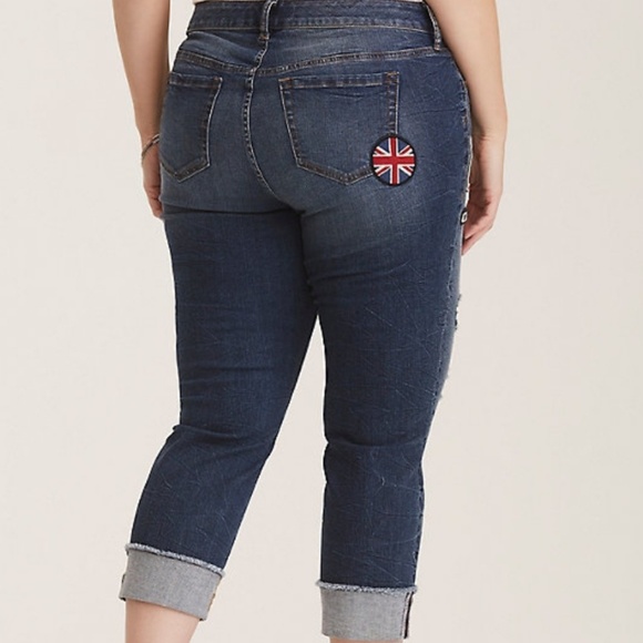 SOLD!!! Torrid Size 14 Boyfriend Crop Jeans - Picture 3 of 8